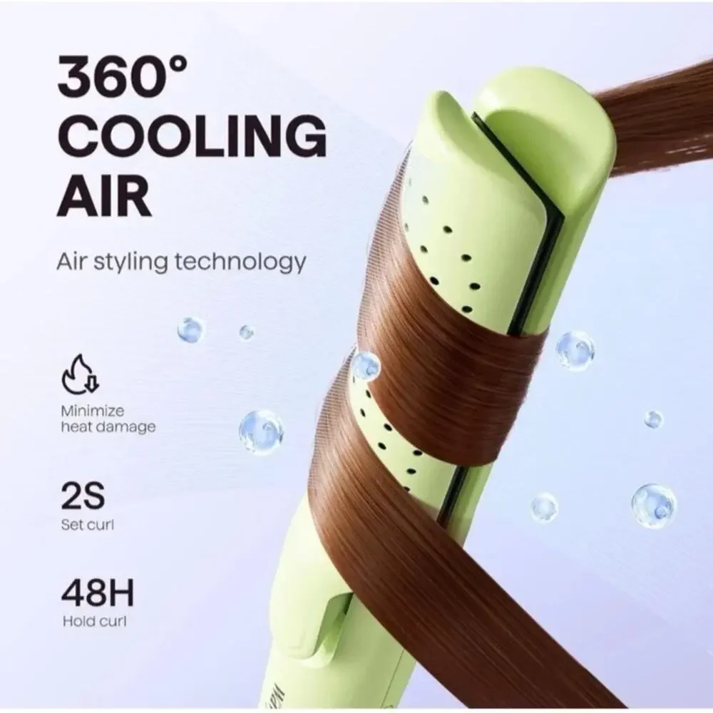 Wavytalk Straightener and Curler 2 in 1 Airflow Styler - Green - New in Box